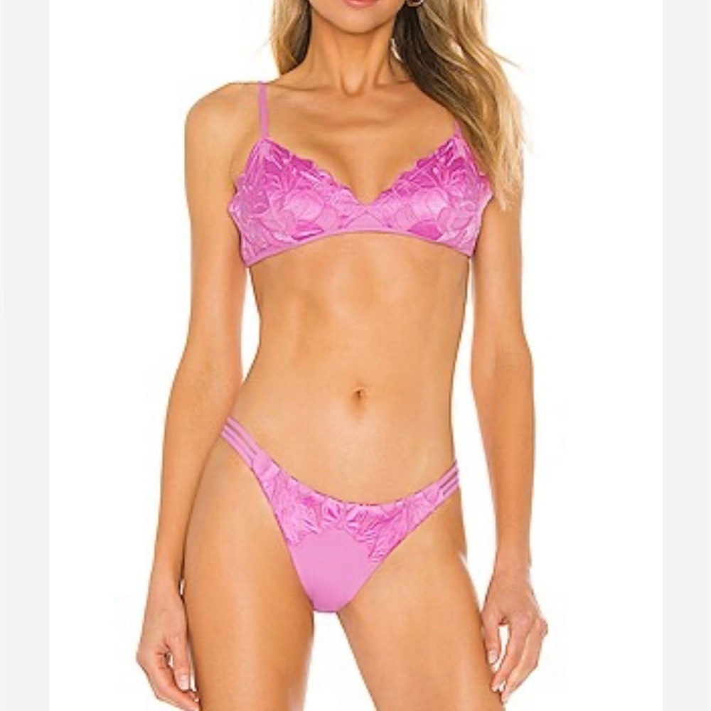 L*SPACE Revolve Jean Bikini Top in Rosebud - Picture 2 of 6